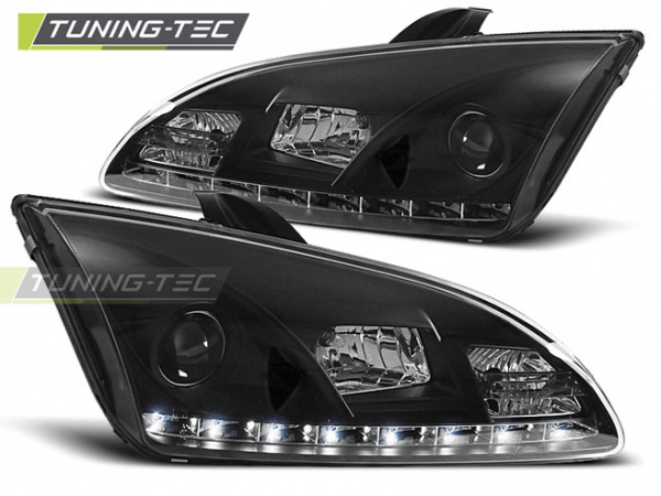 LED Tagfahrlicht Design für Scheinwerfer Ford Focus MK2 04-08 schwarz